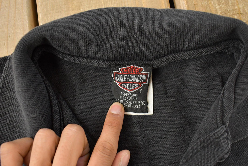 Vintage 1990s Harley Davidson Motorcycles Polo Shirt Men's Large  Made In USA  Vintage Biker Shirt  90s Harley