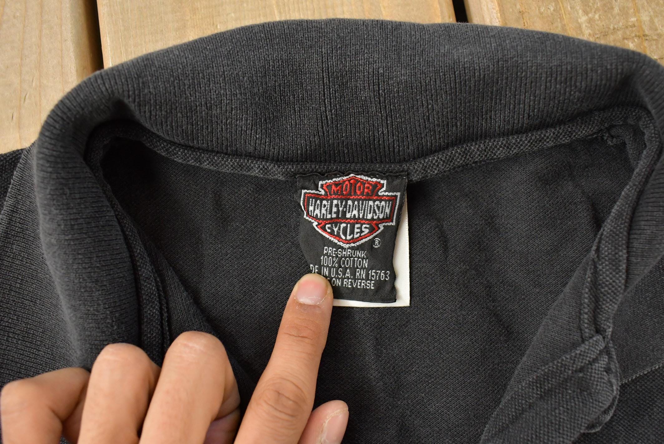 Vintage 1990s Harley Davidson Motorcycles Polo Shirt Men's Large  Made In USA  Vintage Biker Shirt  90s Harley
