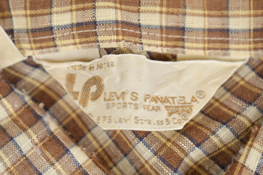 Vintage 1970s Levis Panatela Plaid Button Up Shirt