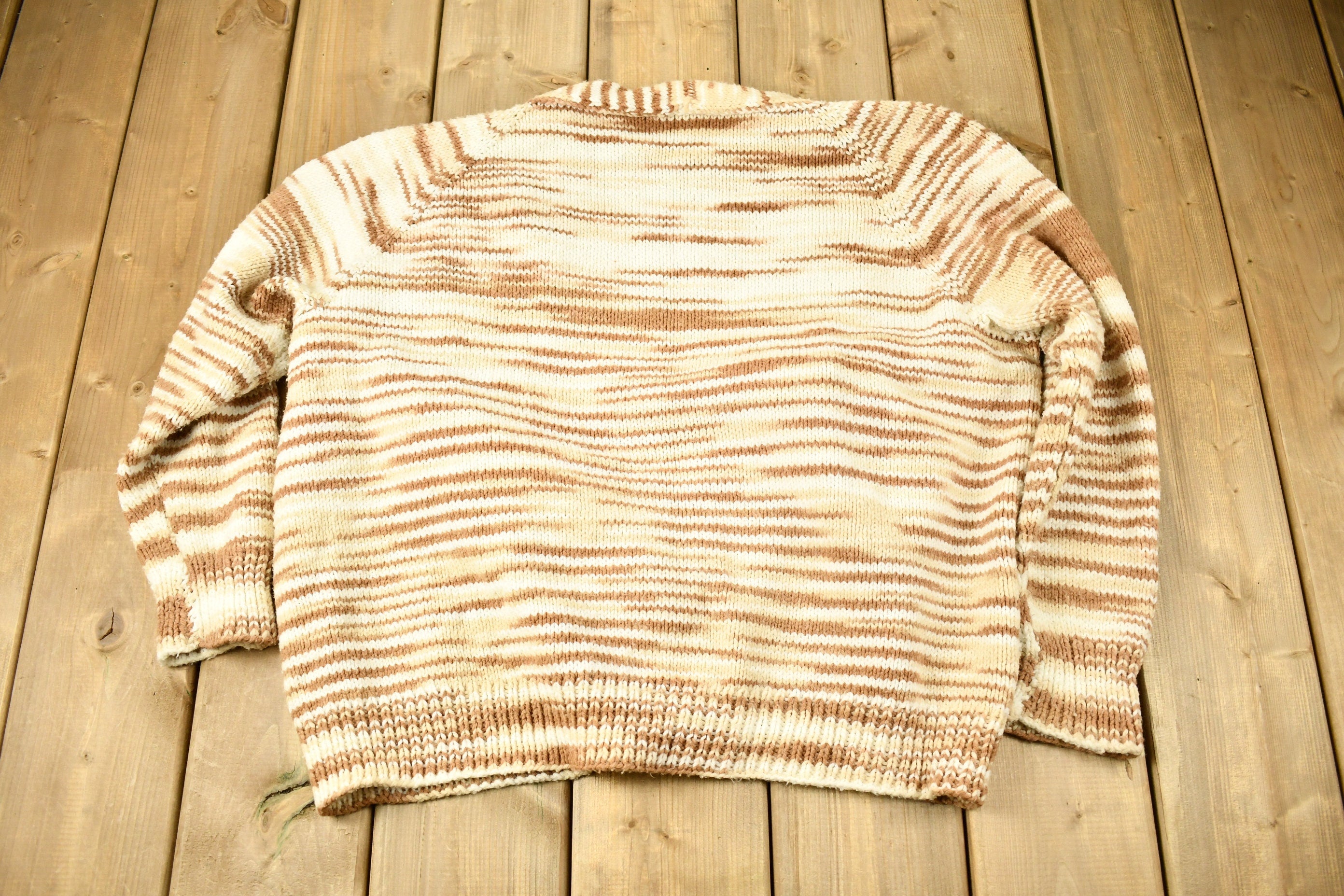 Vintage 1960s Striped Shall Cardigan Sweater