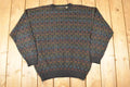 Vintage 1990s Fenzia Abstract Knit Crewneck Sweater Mens L