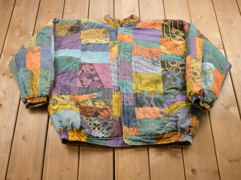 Vintage 1990s Patchwork All Over Print Puffer Jacket