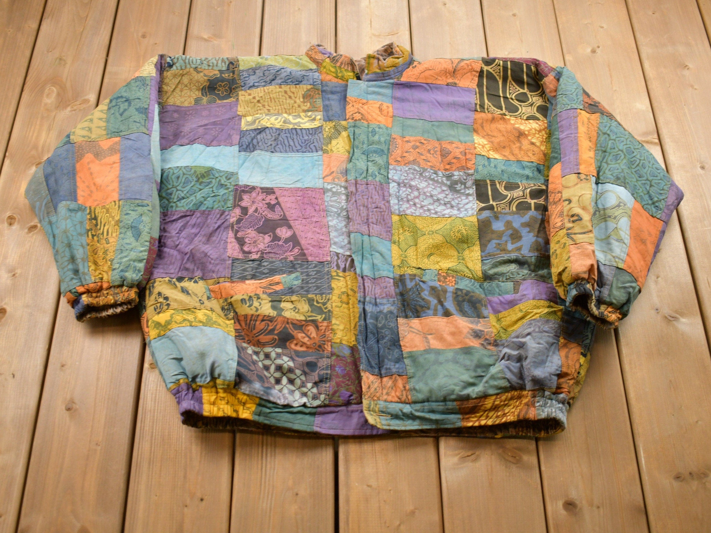 Vintage 1990s Patchwork All Over Print Puffer Jacket