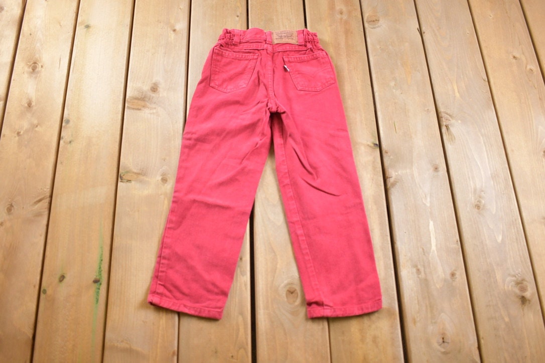 Vintage 1990s Red Riveted Youth Levi Red Tab Jeans Size 20 x 18
