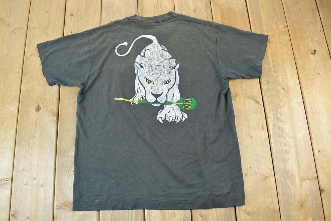 Vintage 1980s Panther Rose Single Stitch Graphic Print T-Shirt