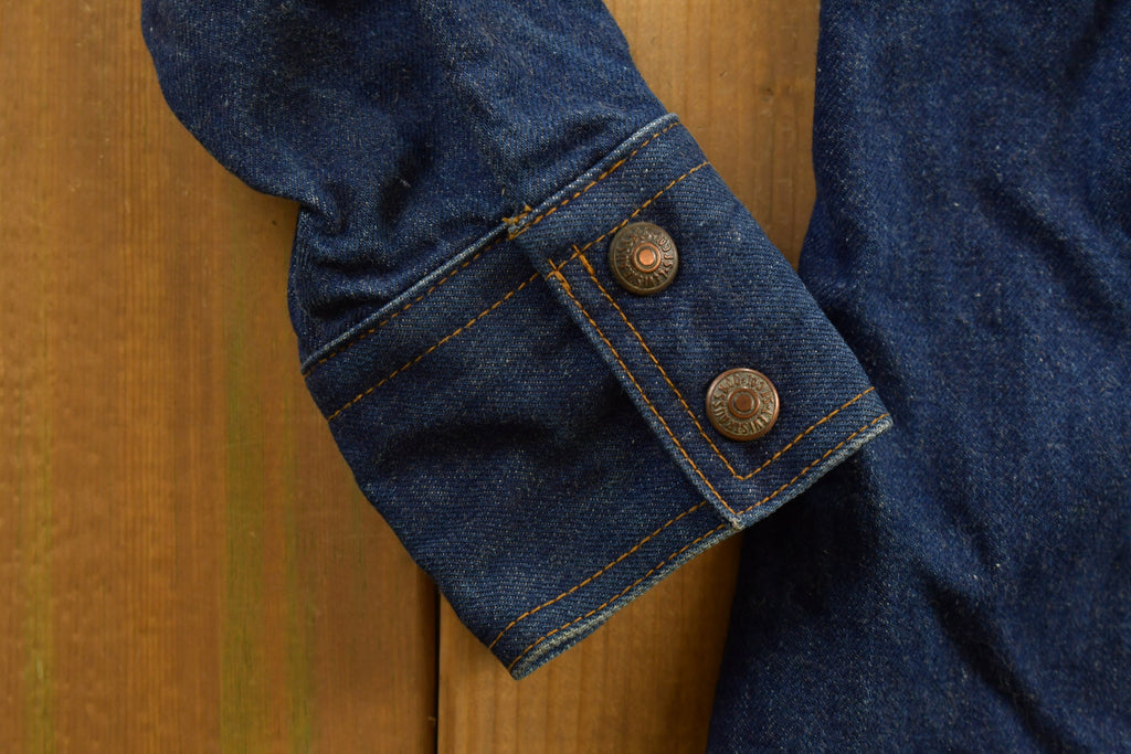 Vintage 1970s Levi's Orange Tab Indigo Denim Button Up Shirt