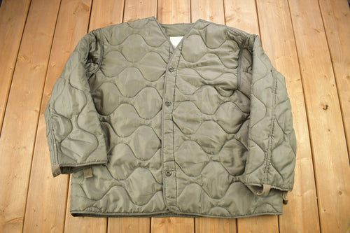 Vintage Y2K OG 110 Military Field Jacket Liner / Button Up Jacket Liner / Army Green / Vintage Utility Jacket / Army Jacket