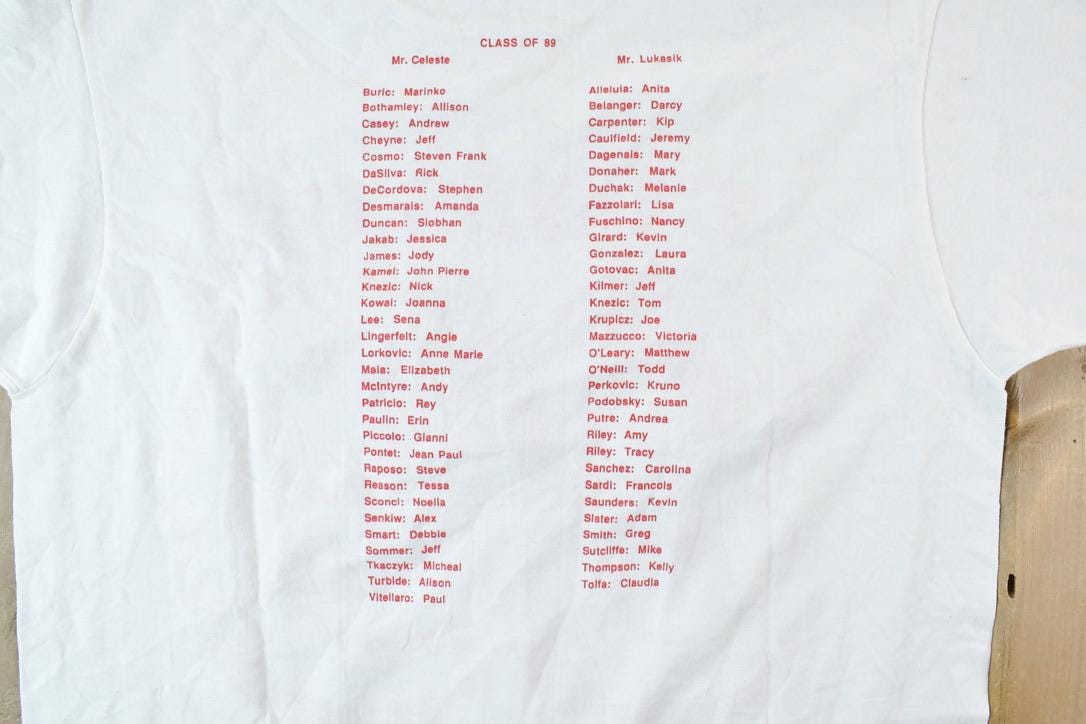 Vintage 1990s St Mark Class Of 89 Souvenir T-Shirt