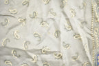 Vintage 1980s Grey Abstract Paisley Print Scarf