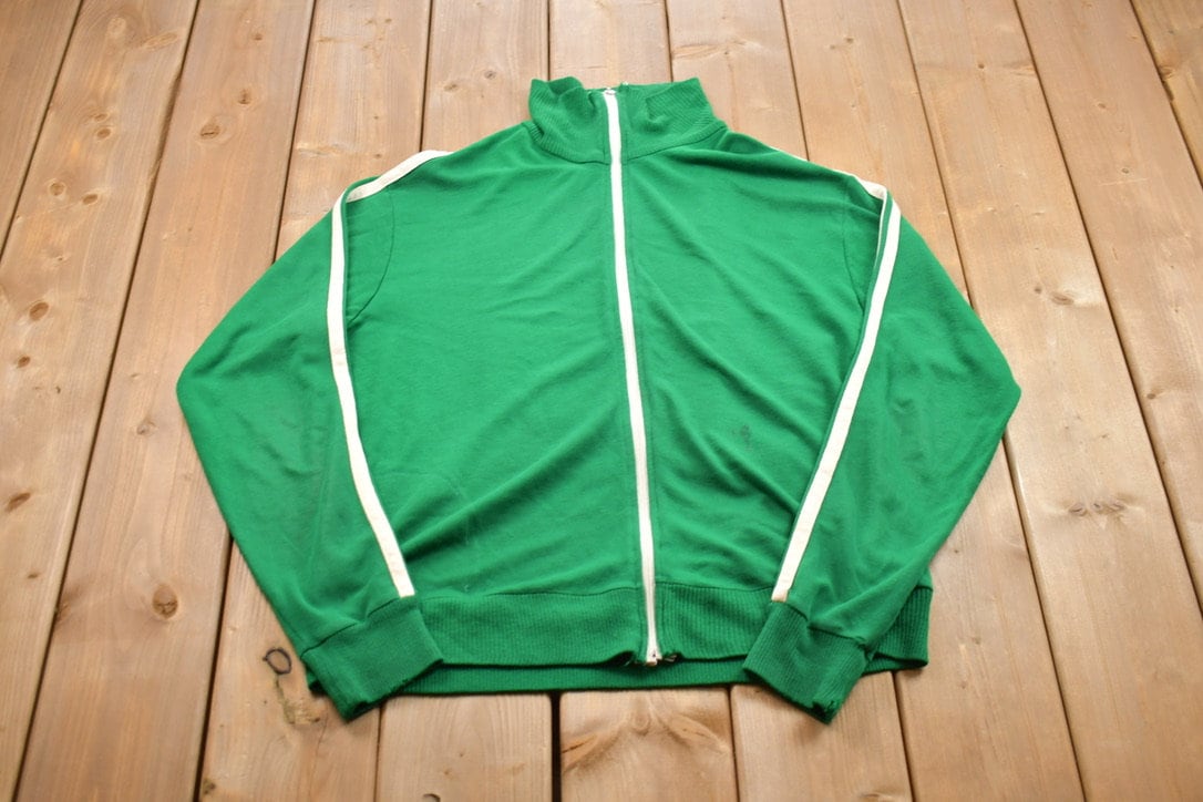 Vintage 1990s Green Zip Up Track Suit Sweatshirt
