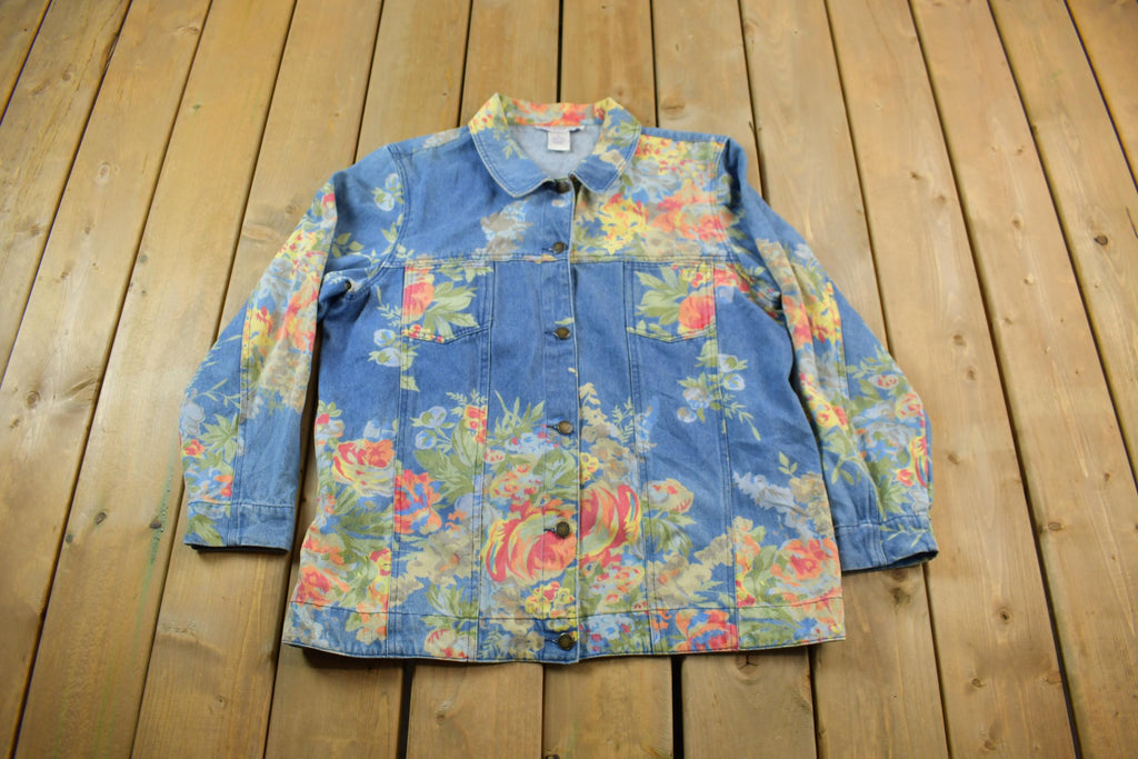 Vintage 1990s Floral Denim Jean Jacket