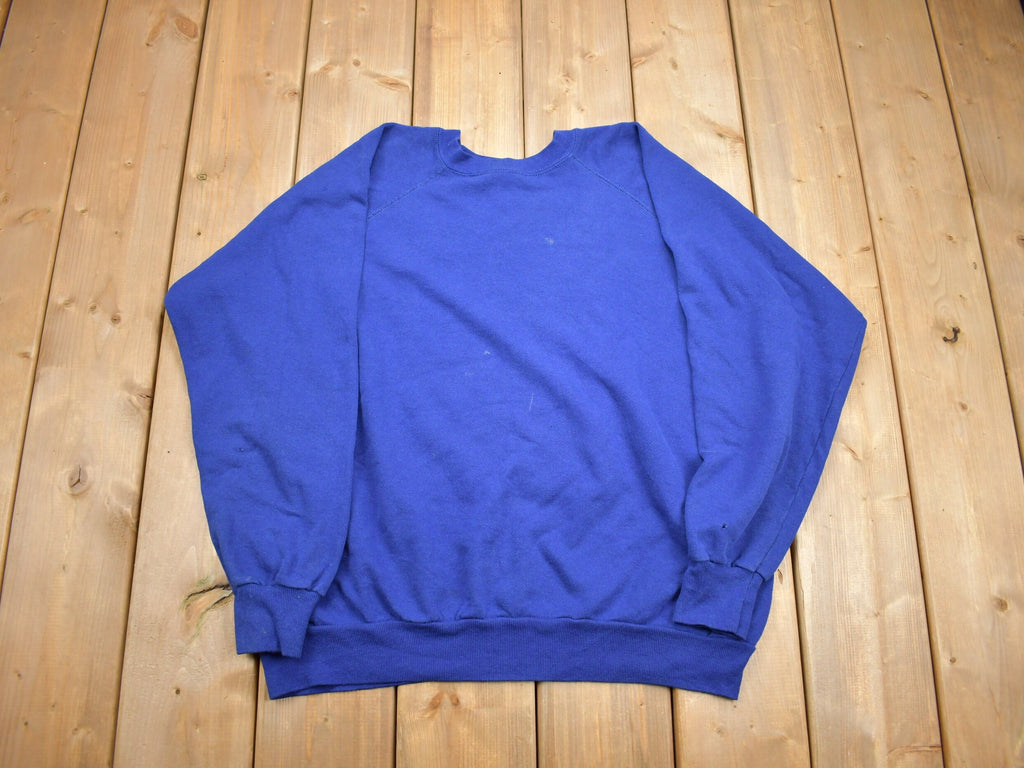 Vintage 1990s Blue Blank Crewneck Sweatshirt