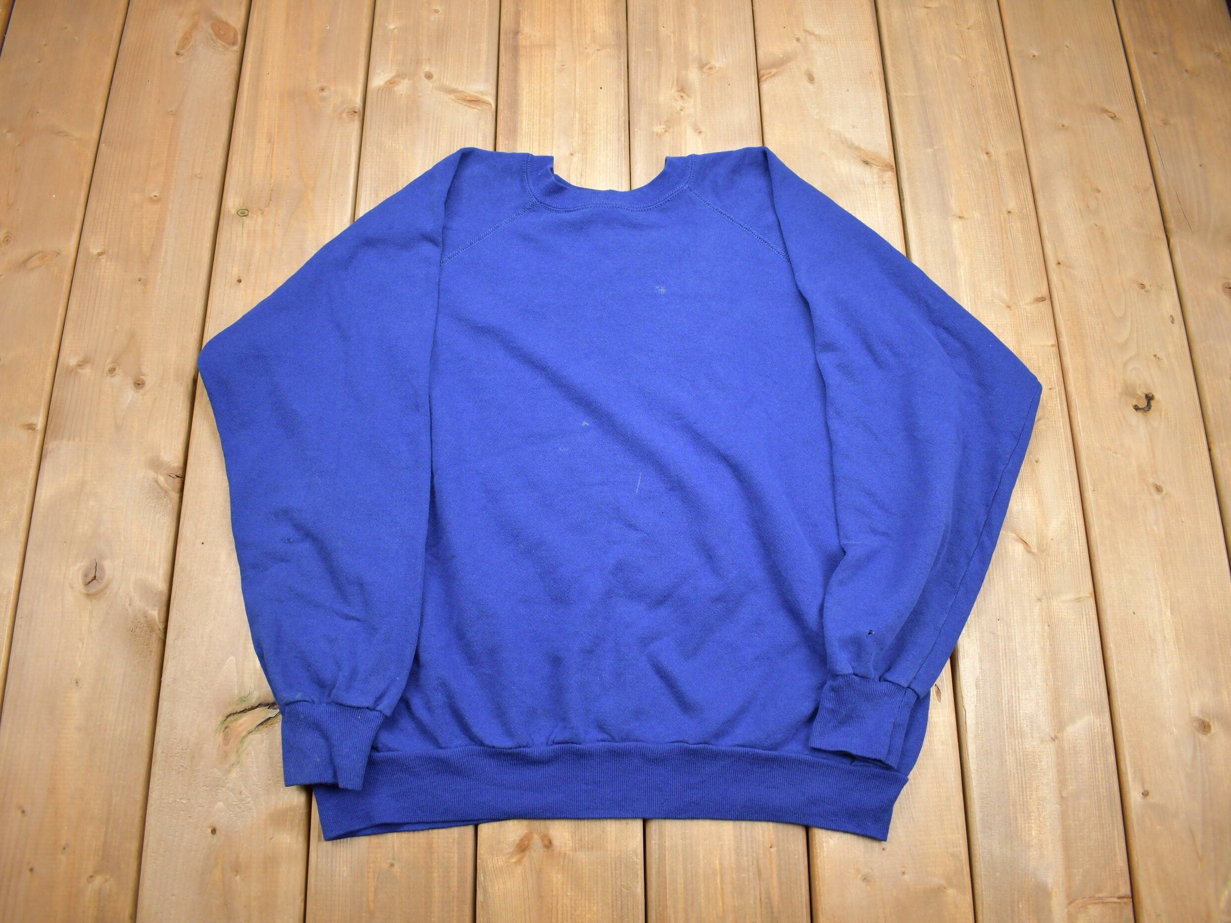 Vintage 1990s Blue Blank Crewneck Sweatshirt