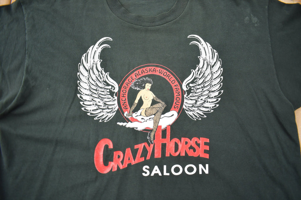 Vintage 1990s Crazy Horse Saloon Graphic T Shirt