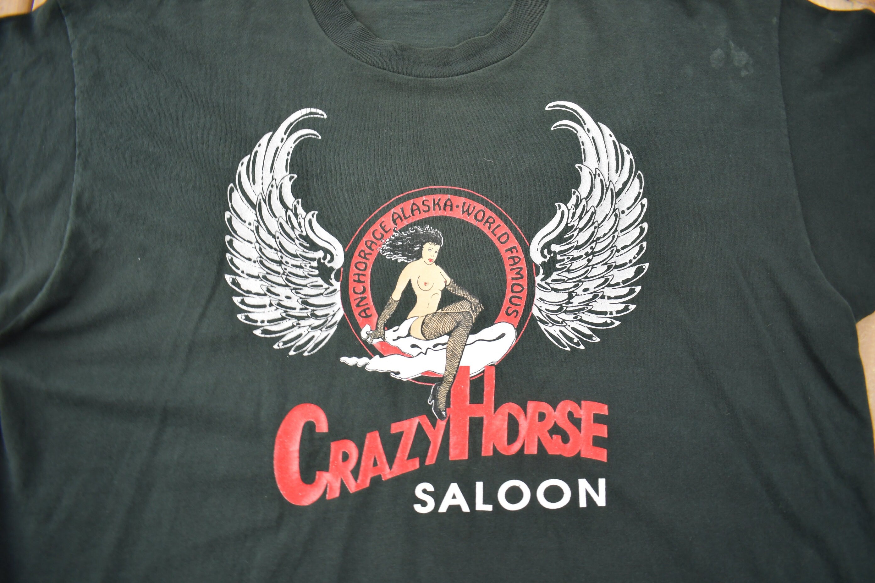 Vintage 1990s Crazy Horse Saloon Graphic T Shirt