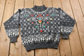 Vintage 1990s David Brett Knitted Turtleneck Sweater / Vintage 90s Turtleneck / All Over Pattern / Acrylic / Sweatshirt / Abstract Pattern