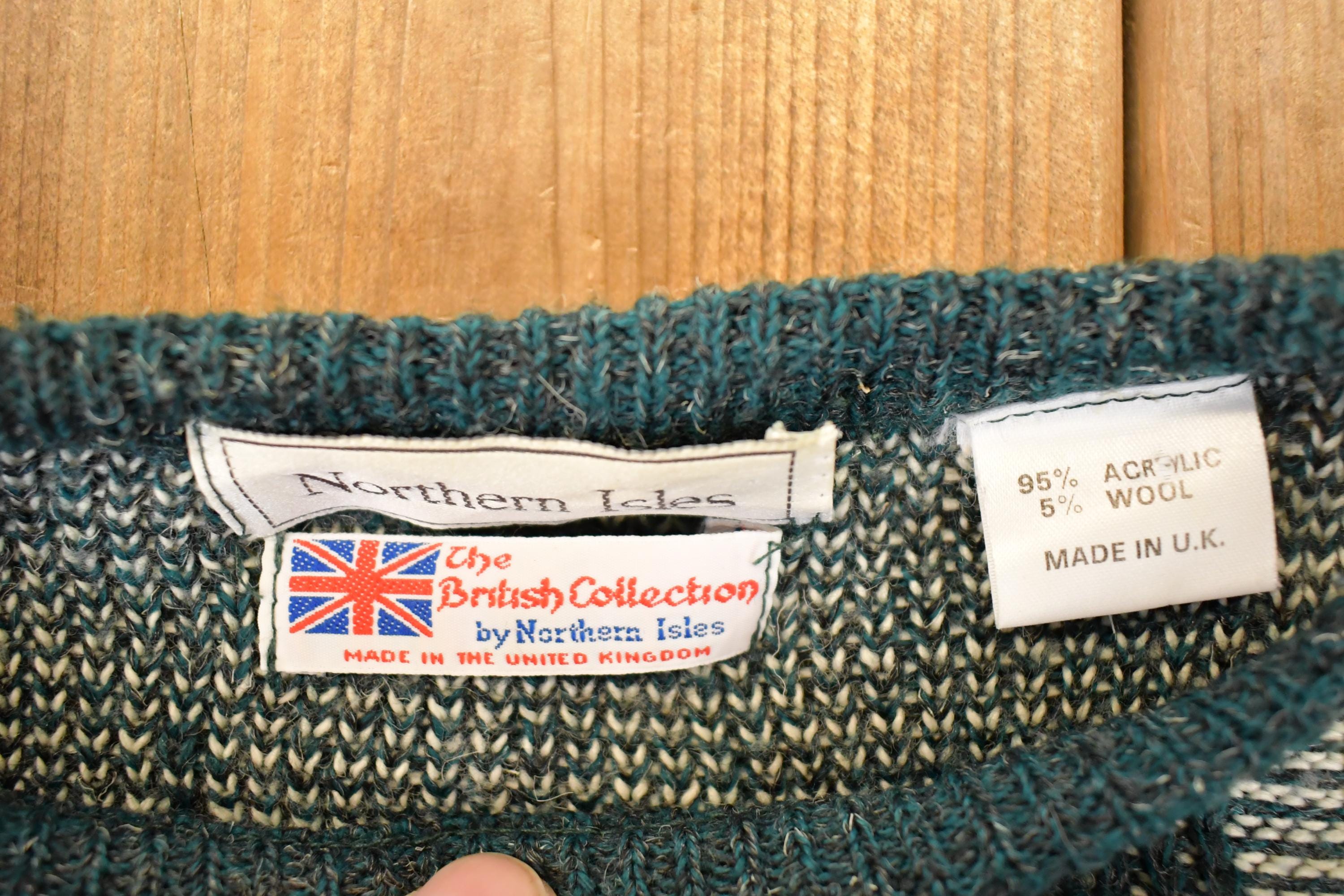 Vintage 1990s Northern Isles Abstract Knit Crewneck Sweater Men's XXL