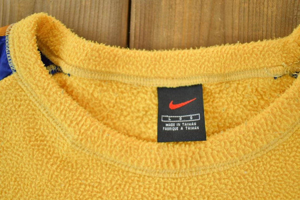 Vintage 1990s Nike Yellow Fleece Crew Neck Sweater