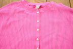 Vintage 2000s Hot Pink Ribbed Henley Tube Top