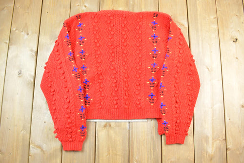 Vintage 1990s The Villiager 100% Wool Quarter Button Knit Sweater