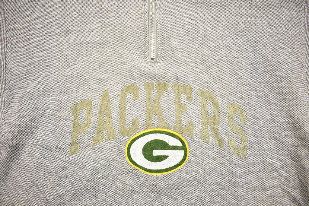 Vintage 1990s Green Bay Packers NFL Quarter Zip Crewneck Sweatshirt
