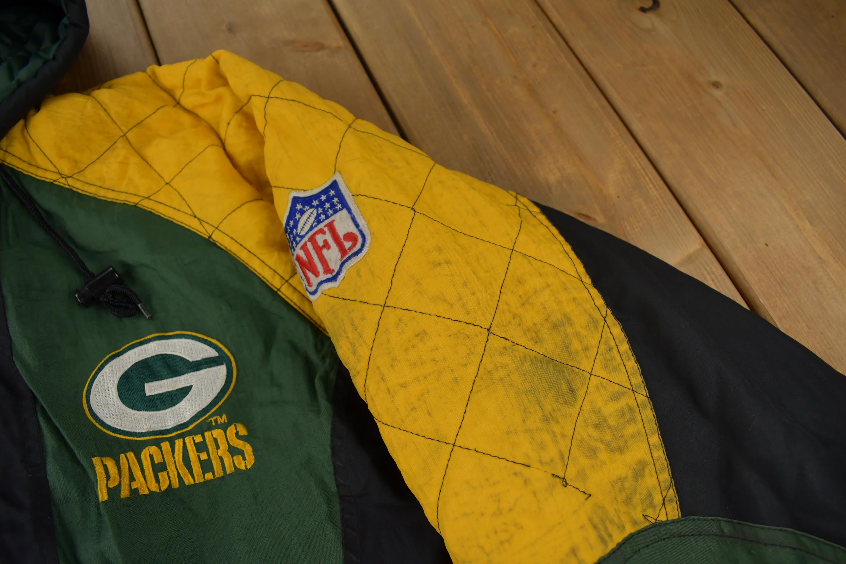 Vintage 1990s Green Bay Packers NFL Starter Pro Line Quarter Zip Jacket