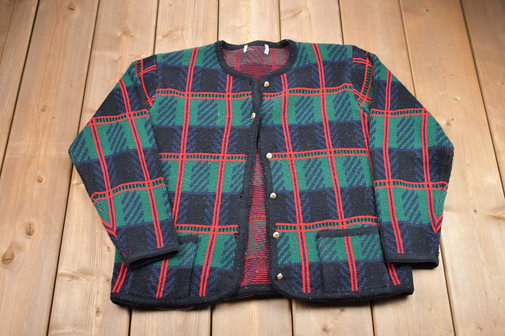 Vintage 1990s Plaid Knitted Sweater
