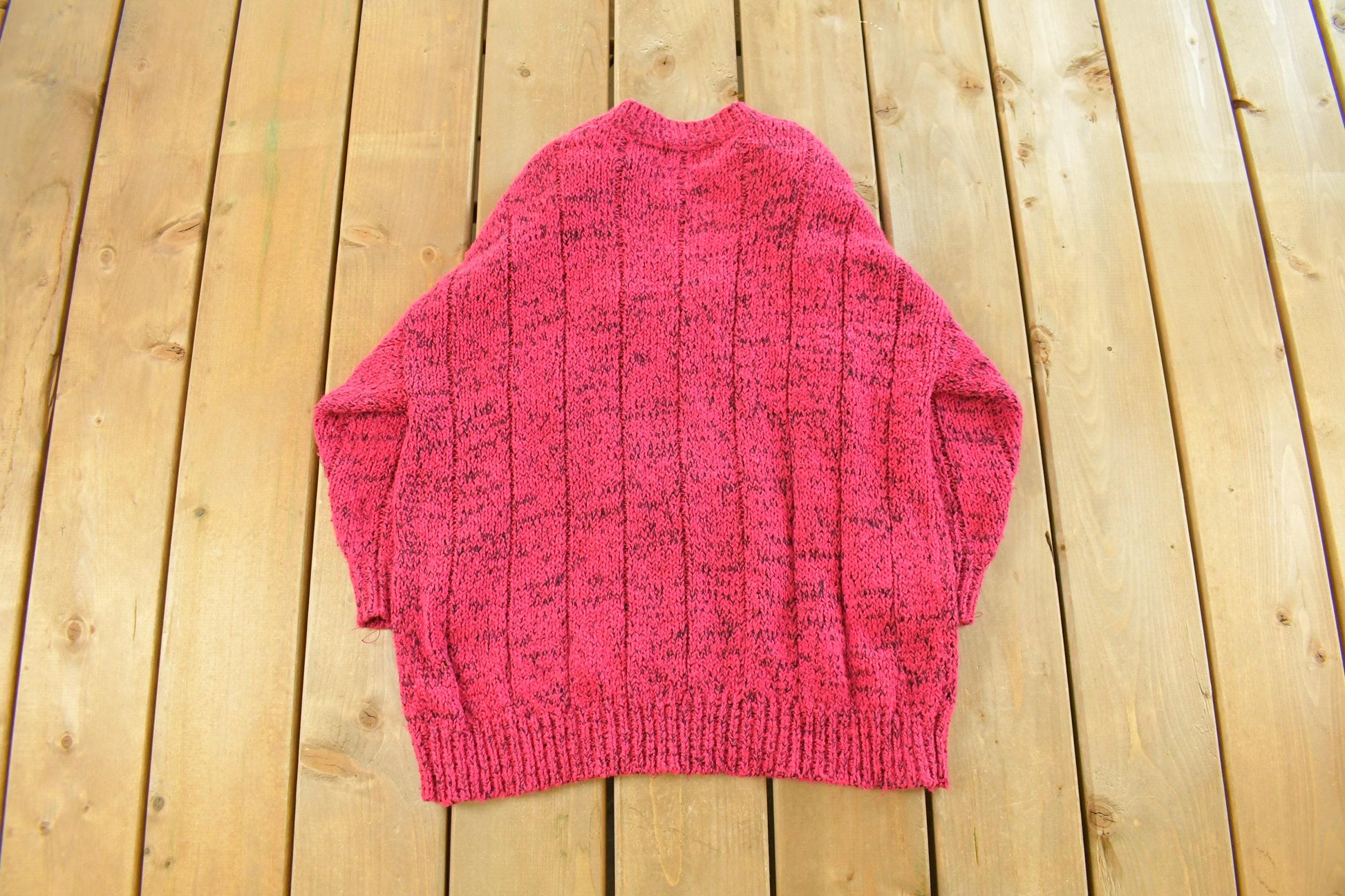 Vintage 1990s Classic Essentials Henley Knit Sweater Women's M