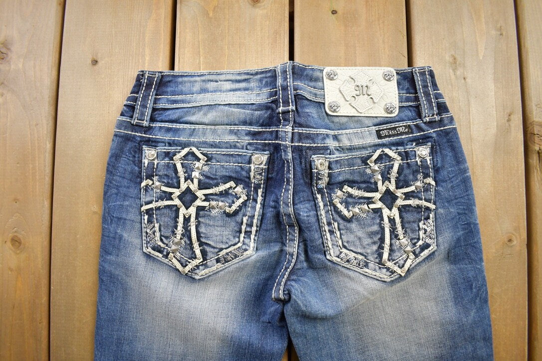 Vintage Y2K Miss Me Bedazzled Low Rise Jeans Size 26x31