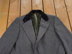 Vintage 1980s Cricketeer Herringbone Fur Collar Over Coat