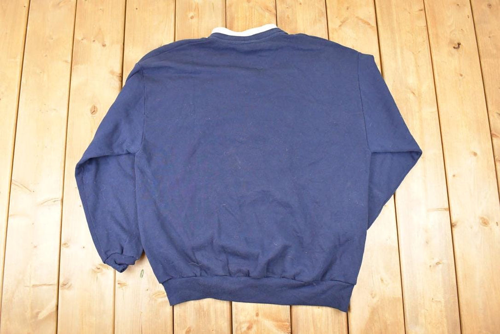 Vintage 1990s Morning Sun Blue Jays Graphic Print Double Collar Crewneck Sweatshirt Women's XXL