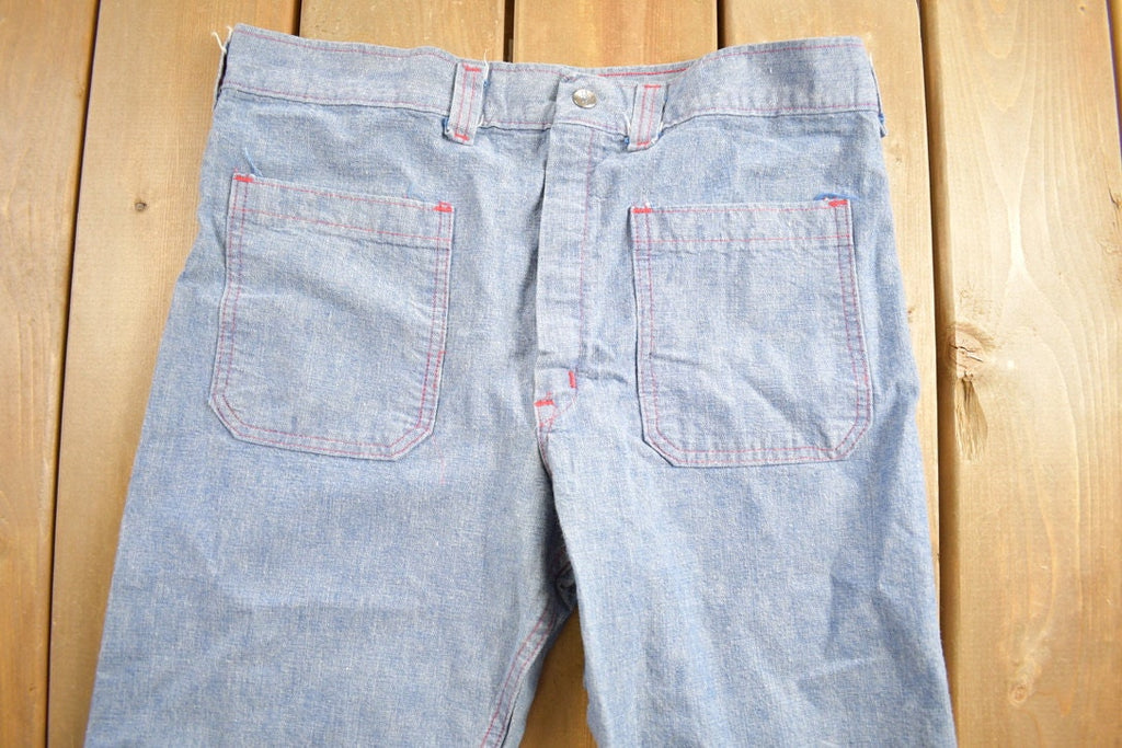 Vintage 1980s Baggy Flare Denim Jeans Size 35 x 31