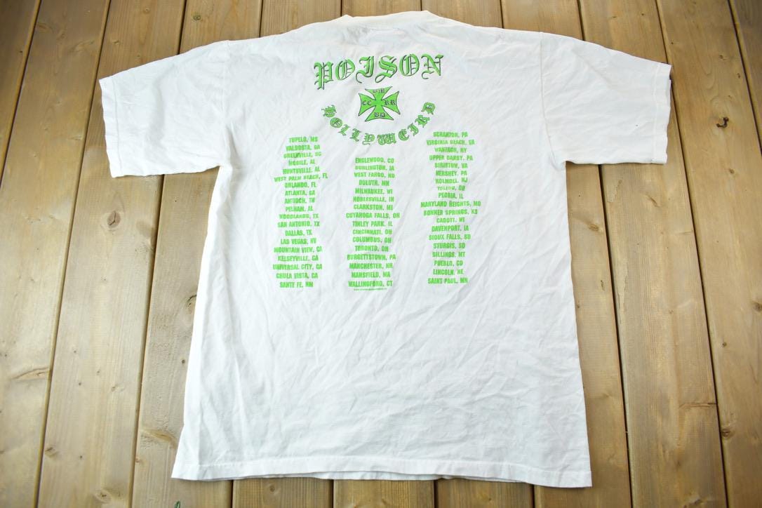 Vintage 2002 Poison Welcome To My City World Tour Graphic Band T-Shirt