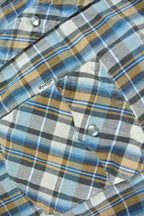 Vintage 1990s Levi's Western Wear Pearl Snap Plaid Button Up Shirt Size M