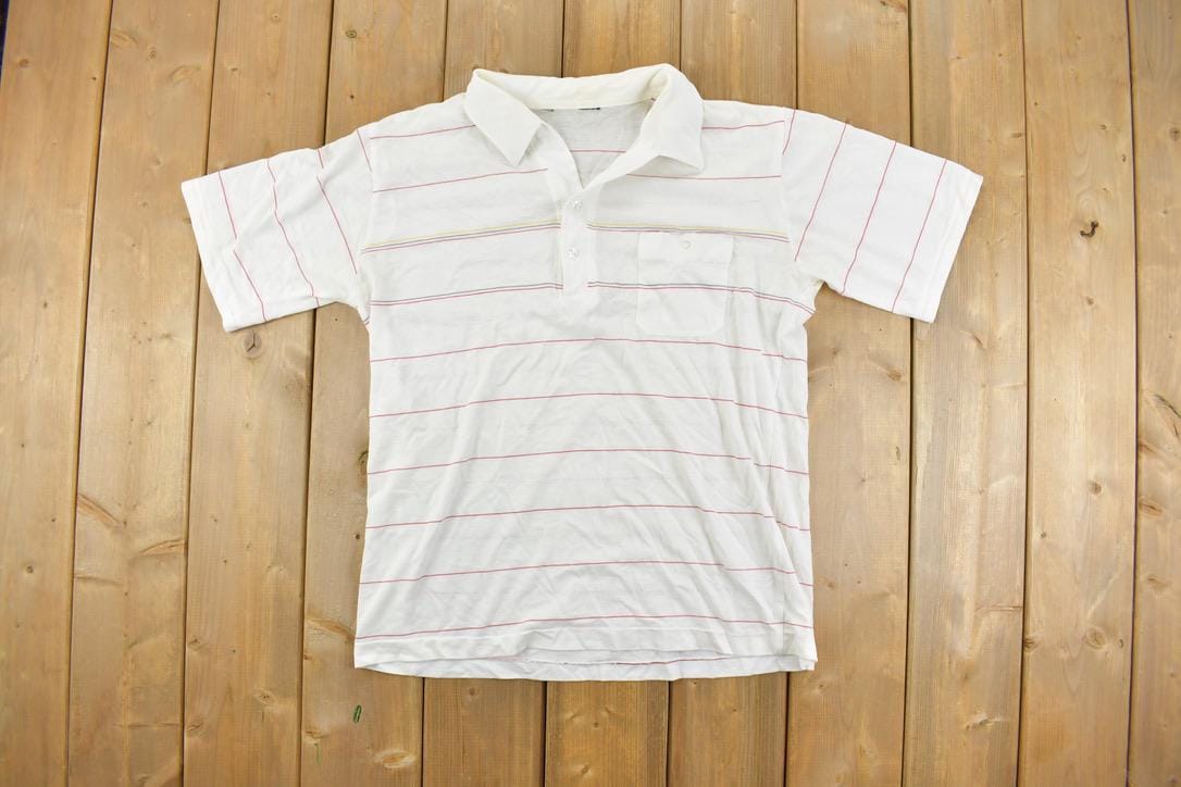 Vintage 1980s Striped Quarter Button Up Shirt