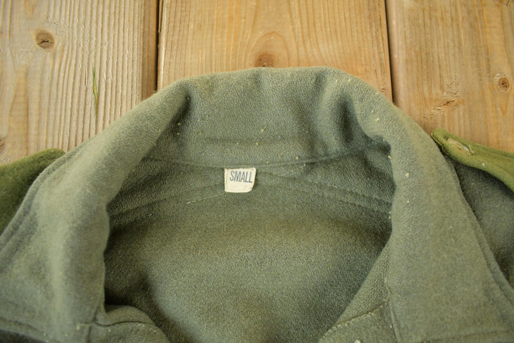 Vintage 1960s 1970s Military Wool Shirt Jacket Men's Small