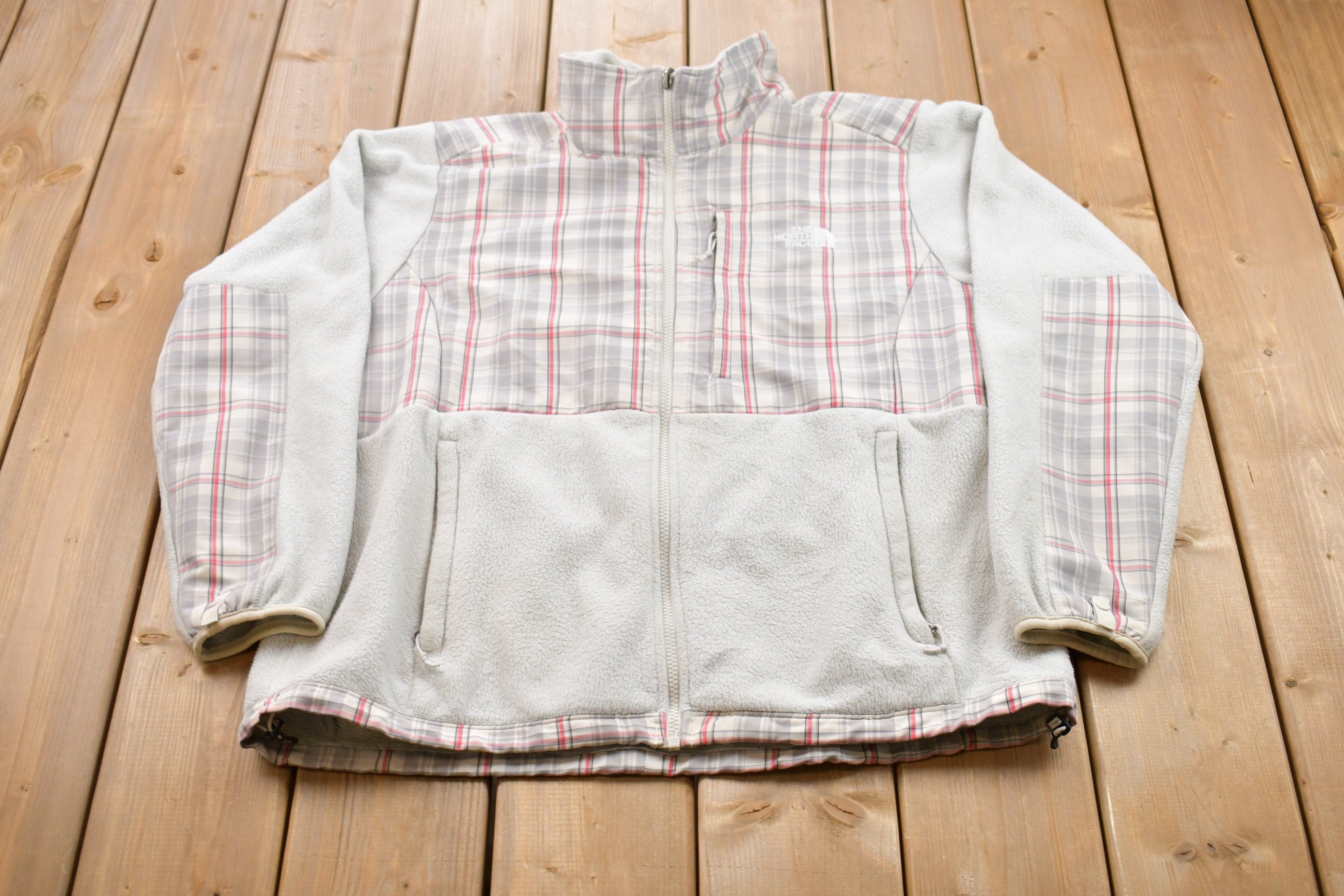 Vintage 1990s The North Face Denali Plaid Fleece Sweater