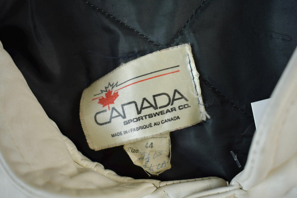 Vintage 1977 A&S Raiders Leather Varsity Jacket Made In Canada Size 44
