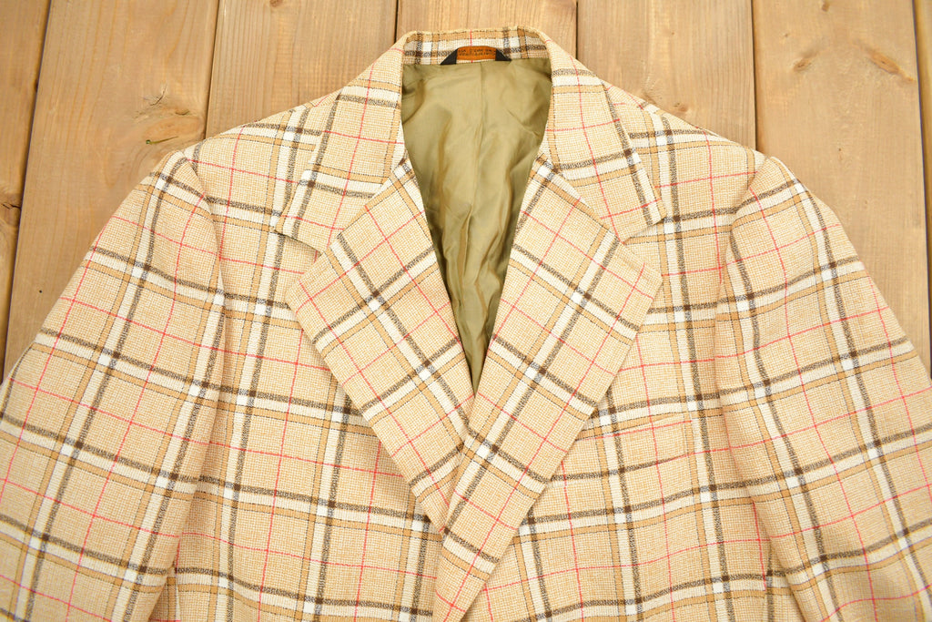 Vintage 1990s Plaid Button Up Blazer Jacket