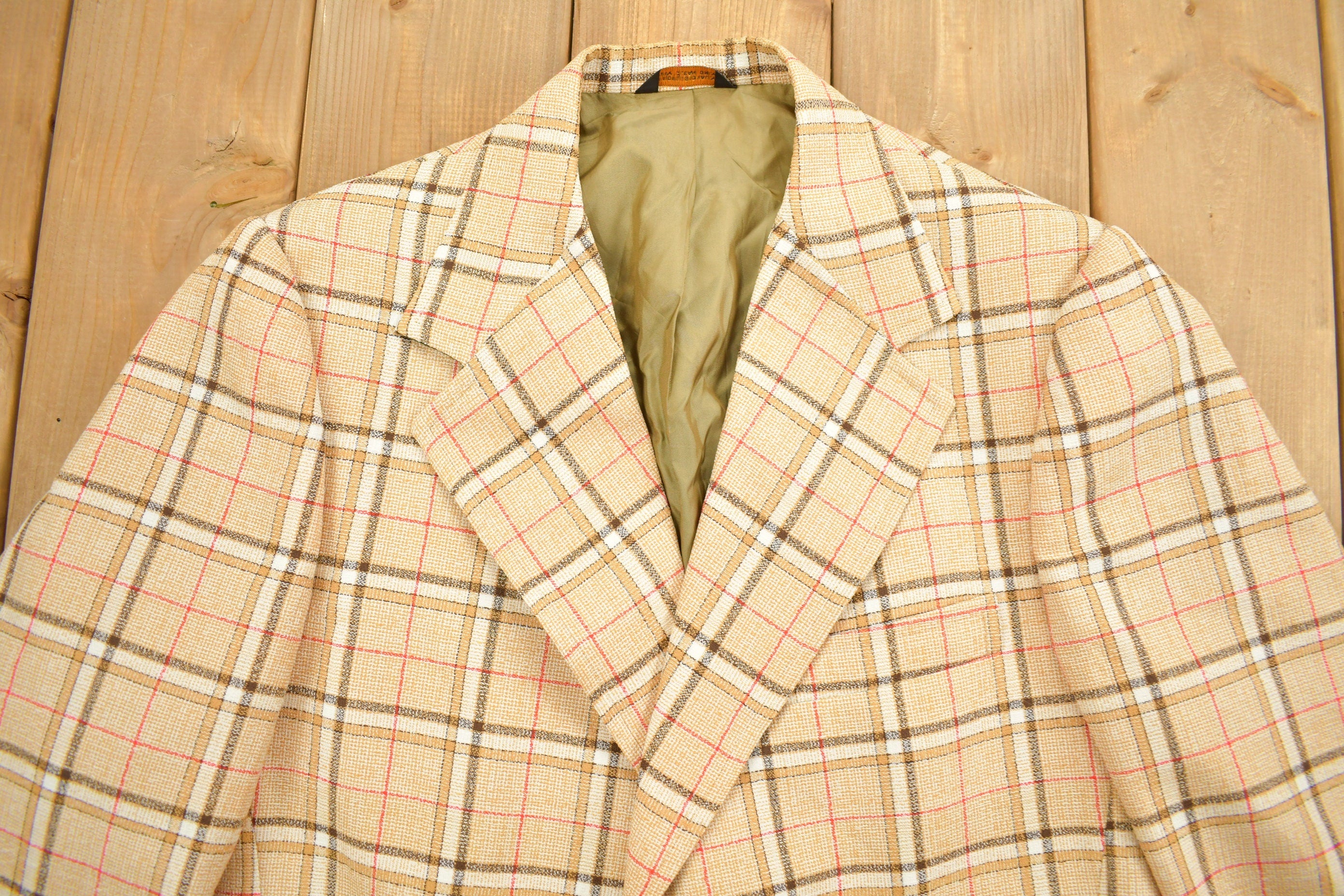 Vintage 1990s Plaid Button Up Blazer Jacket