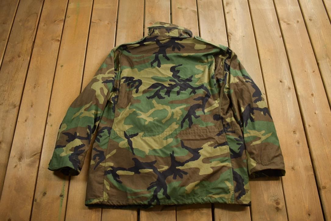 Vintage 1990s Military Camo Field Jacket