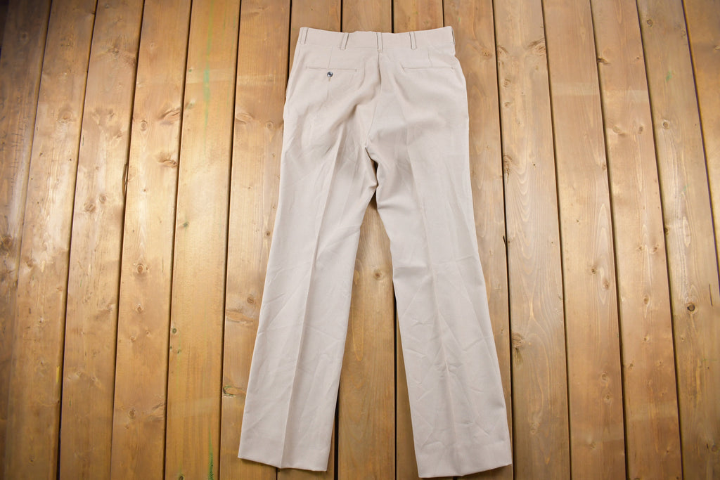 Vintage 1990's Simple Beige Brown Trousers Size 32 x 33