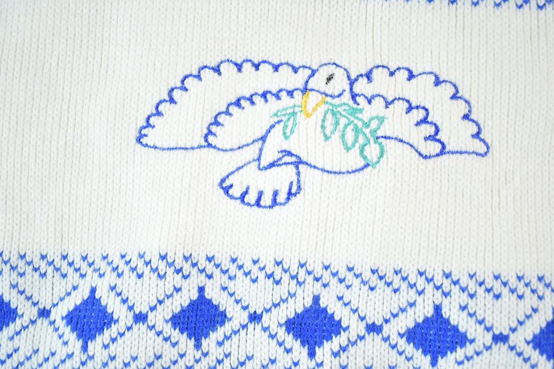 Vintage 1990s Dove Knit Crewneck Sweatshirt Mens L