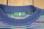 Vintage 1990s Hunt Club Plaid Knit Crewneck Sweater