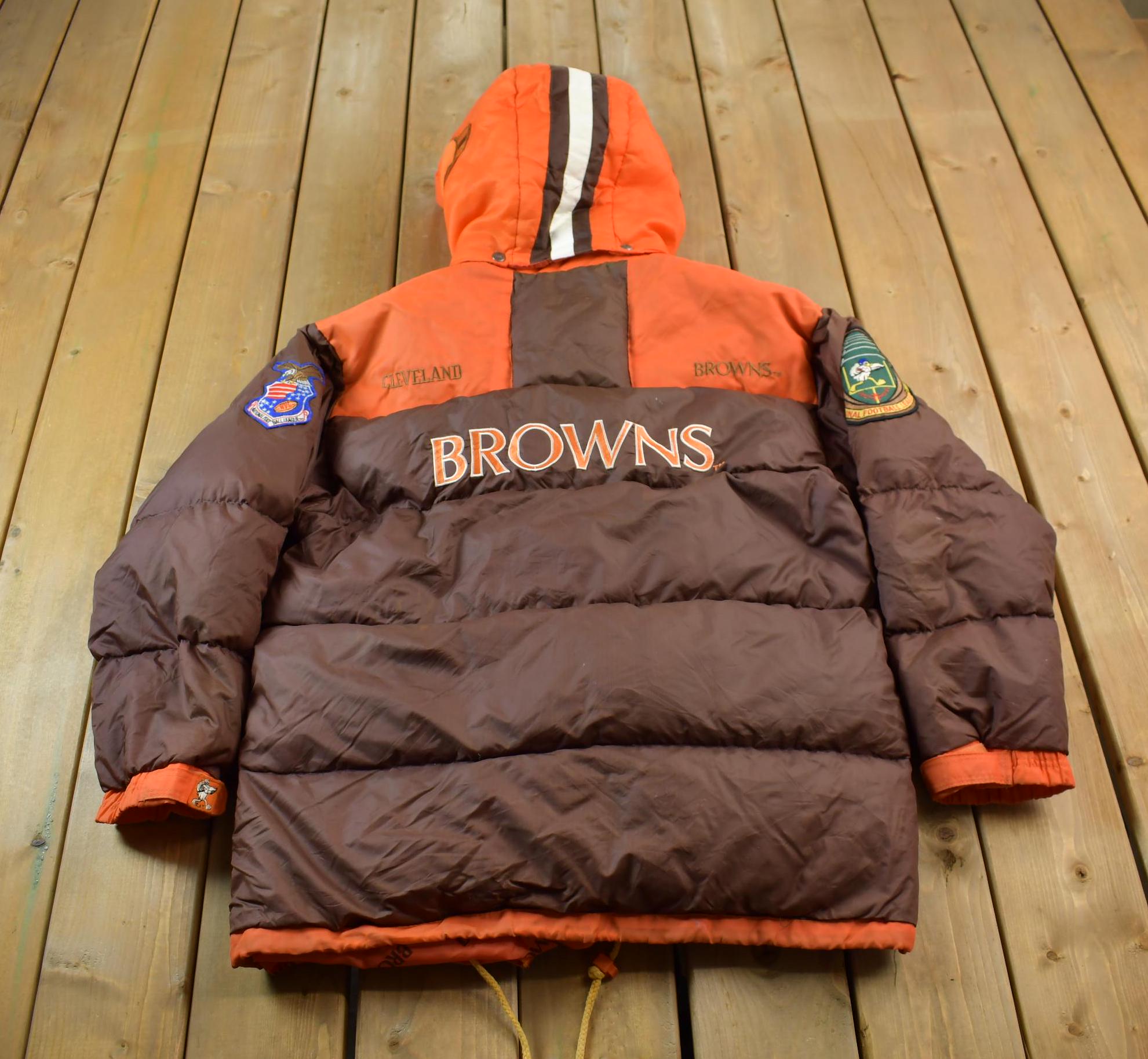 Vintage 1990s Cleveland Browns NFL Game Day Embroidered Windbreaker