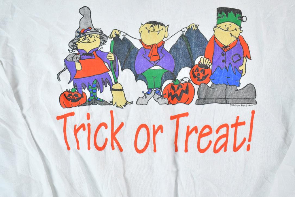 Vintage 1990s Pen & Stitch Deadstock Trick Or Treat Souvenir Crewneck Sweatshirt Made In USA