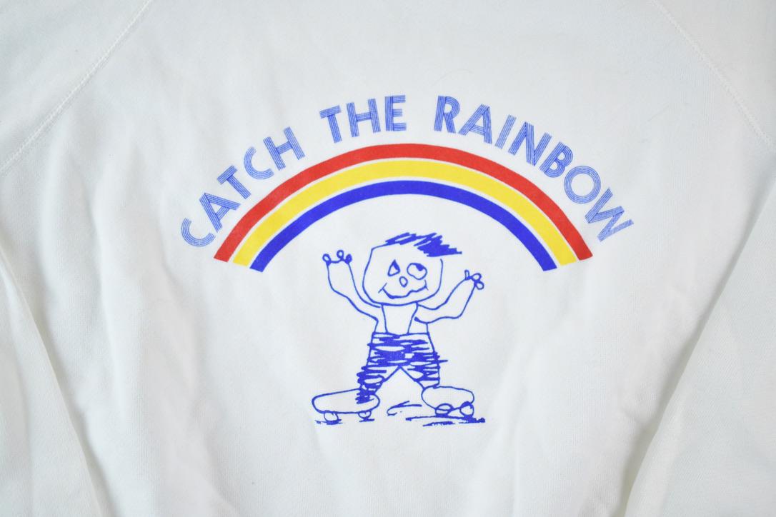 Vintage 1990s Catch The Rainbow Cartoon Sketch Souvenir Crewneck Sweatshirt Made In USA