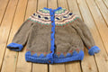 Vintage 1980s Rainbow Crafts Wool Hand Knit Cardigan Sweater Women's L
