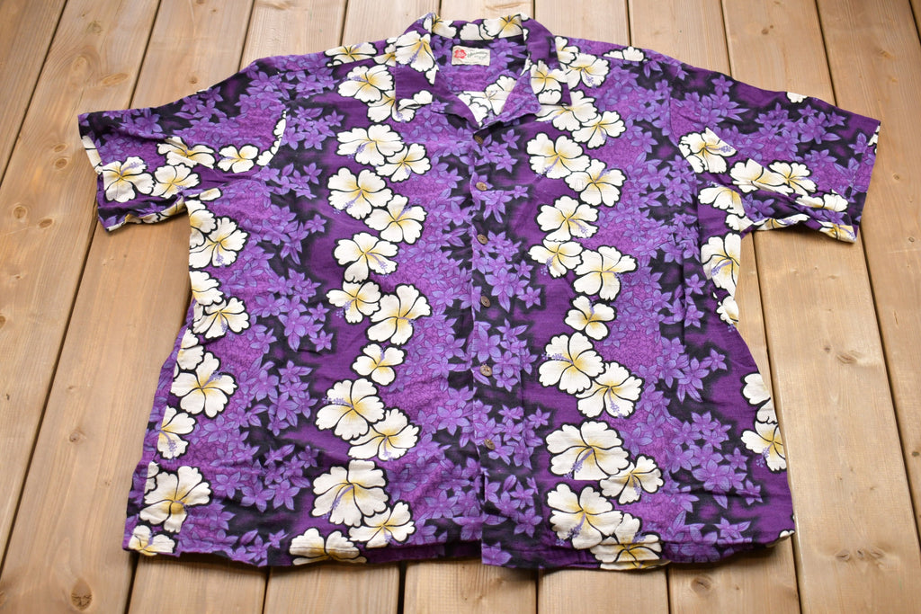Vintage 1980s Aloha All Over Print Short Sleeve Button Up Shirt