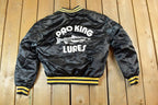 Vintage 1980s Swingster Pro King Lures Embroidered Snap Button Satin Jacket Made In USA